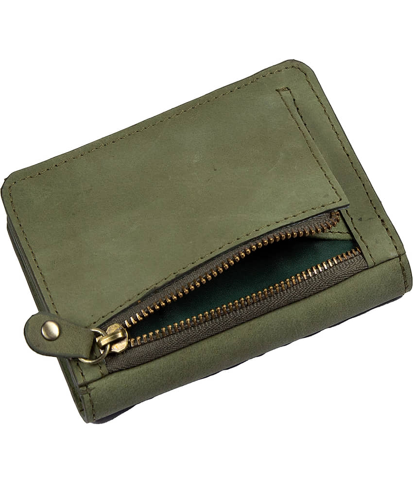 STYLE SHOES Leather Green Women's Bi Fold Wallet ( Pack of 1 )
