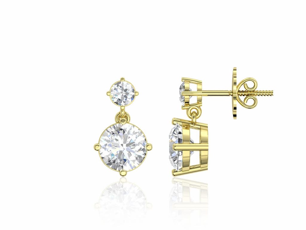 Illuminating Round Drop Solitaire Earrings