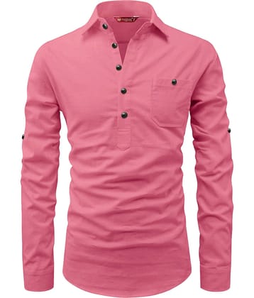 FIREFISH Red Cotton Men's Regular Kurta ( Pack of 1 )