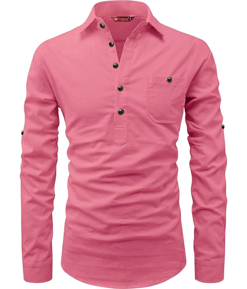 FIREFISH Red Cotton Men's Regular Kurta ( Pack of 1 )