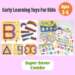 Early Learning ABC & Numbers Puzzle Bundle | Wooden & Magnetic Fun for Ages 3-5