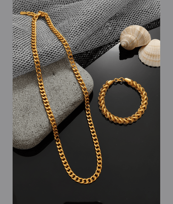 MGSV Gold Plated Brass Chain ( Pack of 2 )