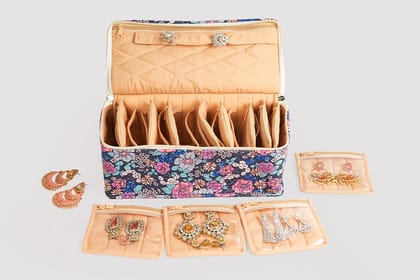 Earring Organiser - 12 Detachable pouch ( Secret Garden)