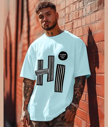 ENITOR Men Cotton Blend Oversized Fit Printed T-Shirt ( Grey )