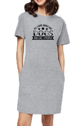 T-shirt Dress With Pockets - Dogs Are My Life (3 Colours) (Slim Fit)