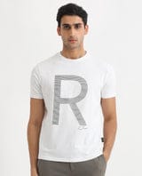 Rare Rabbit Rendezvous: Men's Exclusive Printed Half-Sleeve Shirt-L