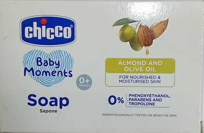 Chicco baby moments soap sapone 0+ almond and olive oil soap125g