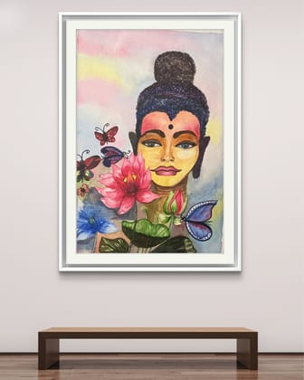 Water Painting (Dream Buddha) By Priyanka (Size: A3, Unframed)