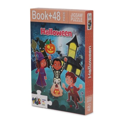 Advit Toys Halloween Jigsaw Puzzle 48 Piece + 24 Pages Educational Book