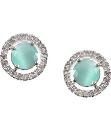 Jewar Mandi - Sky Blue Cluster Earrings ( Pack of 1 )