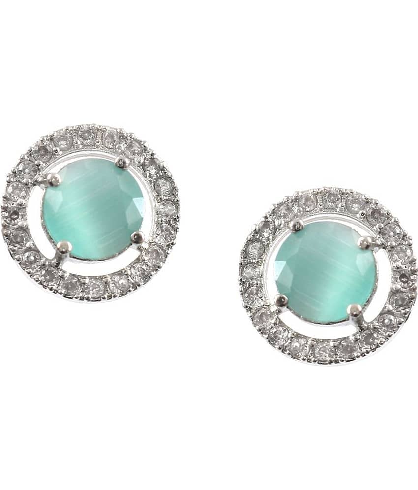 Jewar Mandi - Sky Blue Cluster Earrings ( Pack of 1 )