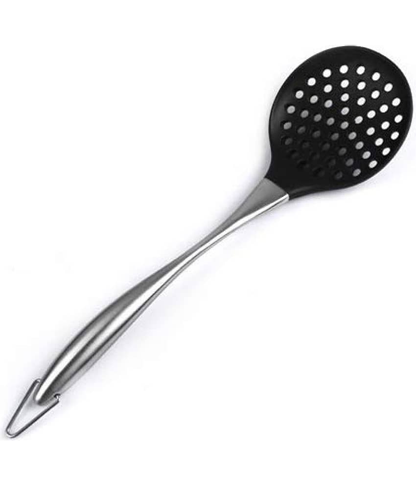 Baskety Silicone with Stainless Steel Handle Spatula ( Pack of 1, Black)