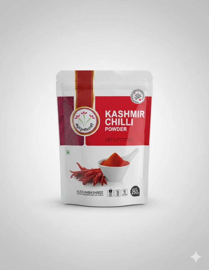 Kudumbashree Kashmiri Chilli Powder – Bright Red, Mild Spice (250)