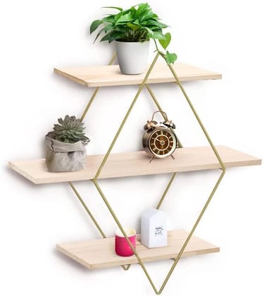Retro Charm Wall Shelf - 3-Tier Floating Shelf for Rustic Elegance and Modern Storage