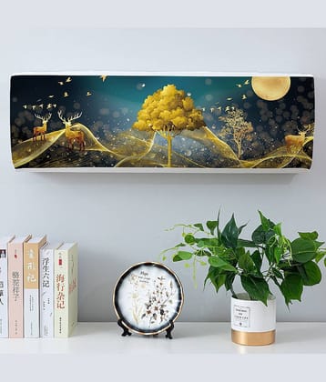 Sahaj Creation Single Poly-Cotton Gold AC Cover for 1.5 Ton Split AC