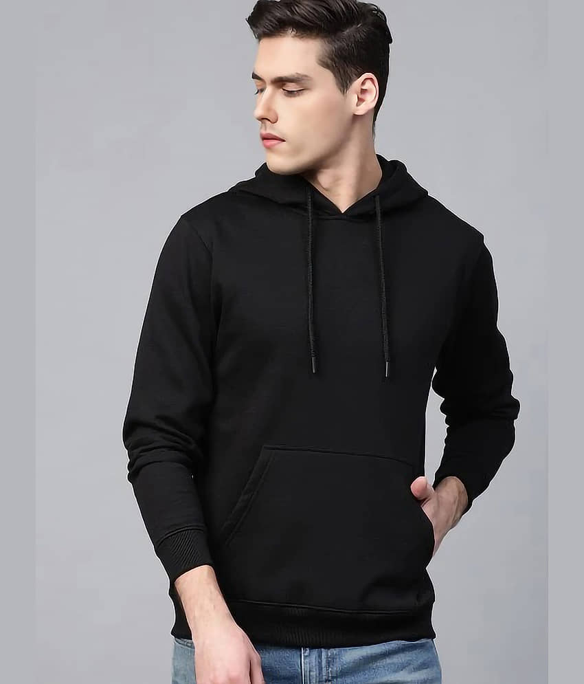 Promount Fleece Hooded Men's Sweatshirt - Black ( Pack of 1 )