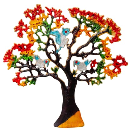 Handcrafted Aluminium Tree Wall Decor Showpiece | Modern Home Decorative Hanging, Height : 14 Inch (ZMAS046 B)
