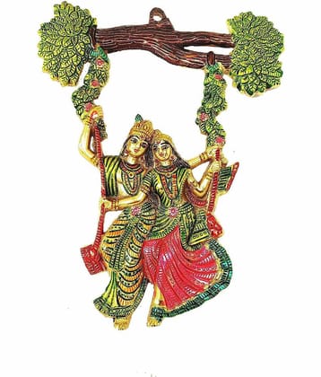 KridayKraft Aluminium Radha Krishna Idol ( 1.5 cm )