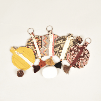 kalamkari Round Pouch – Lip Balm / Earbuds Holder-Pack of 1
