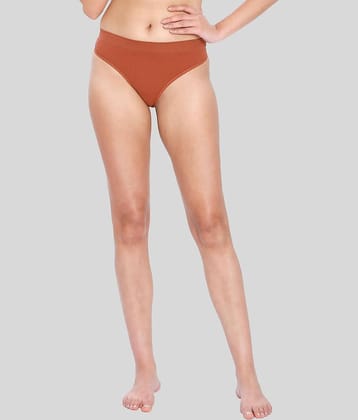 ILRASO Poly Cotton Solid Women's Thongs ( Rust )