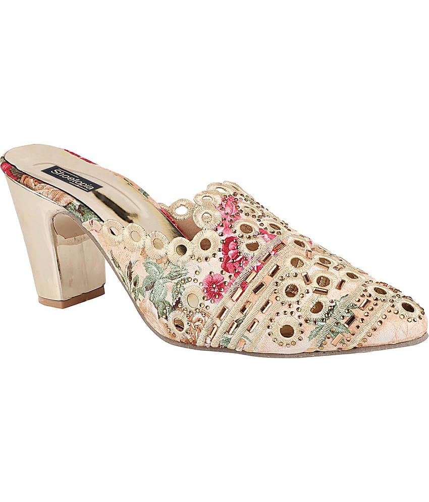 Shoetopia - Cream Women's Mules Heels