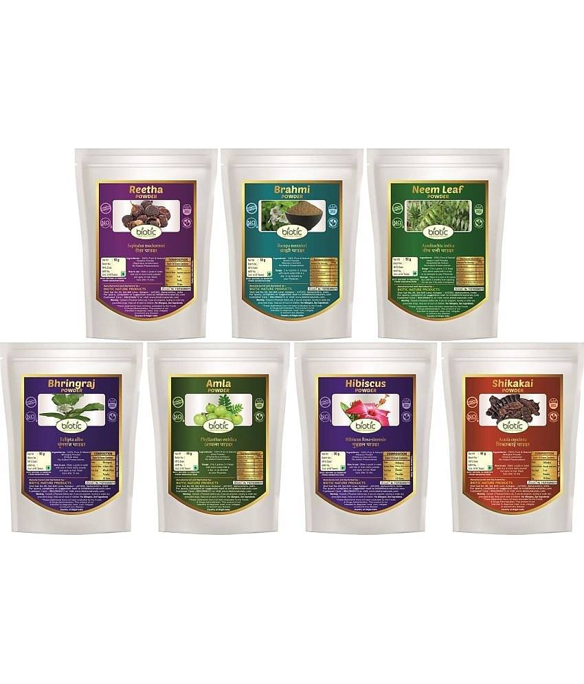 Biotic Amla, Reetha, Bhrin graj, Shikakai, Hibiscus, Brahmi and Neem Powder 350 gm