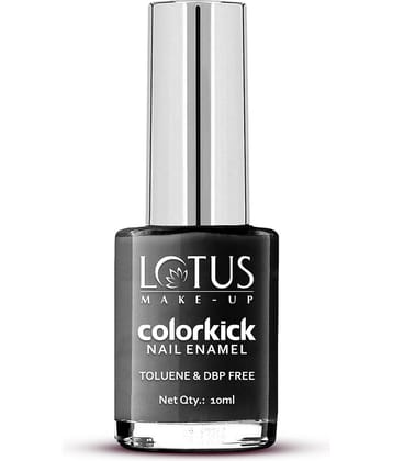 Lotus Make,Up Colorkick Nail Enamel , Black Angel 83 , Chip Resistant ,Glossy Finish , 10Ml