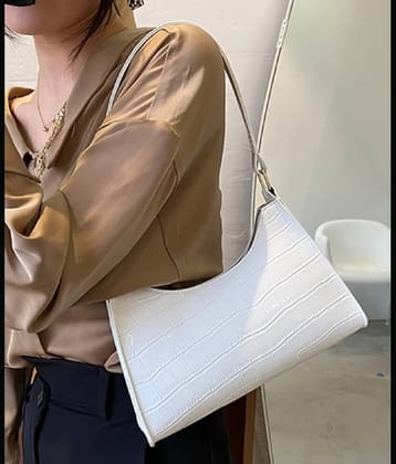 Fargo White Artificial Leather Sling Bag