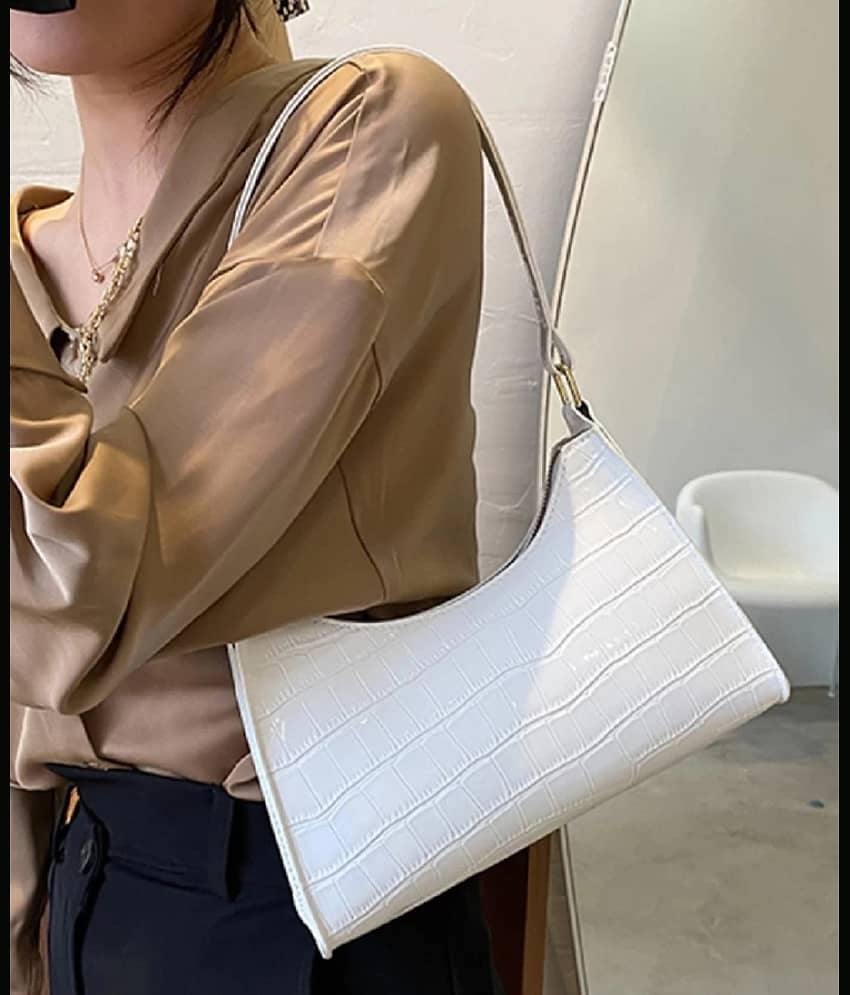 Fargo White Artificial Leather Sling Bag