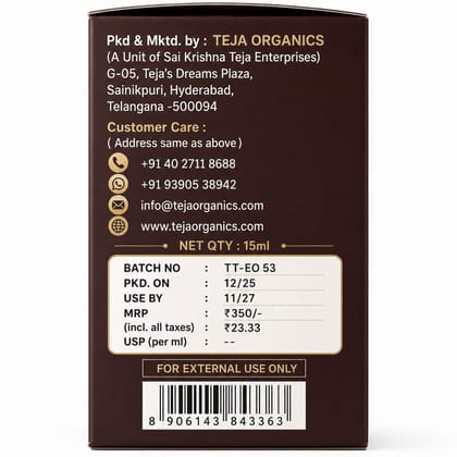 Tea Tree Essential Oil 15ml | 100% Pure Natural Oil | Acne care | Skin | Helps reduce pimples & blemishes appearance | Cleanser | Scalp & Dandruff Care | Aromatherapy | Home Wellness Use