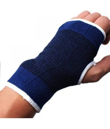 High Quality Blue Elastic Palm Wrist Support Grip Protection For Healing/sports - Set Of 2 Pcs