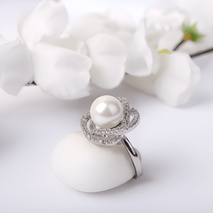 G.Silver Pearl Ring.