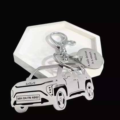 Kia Syros Keychain-Side View / Silver