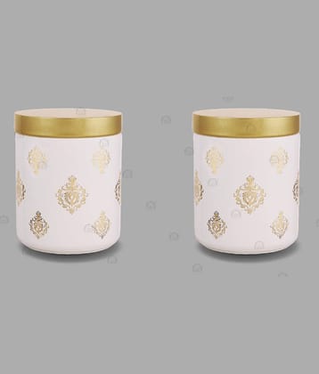 CROCO JAR Glass Gold Cookie Container ( Set of 2 )