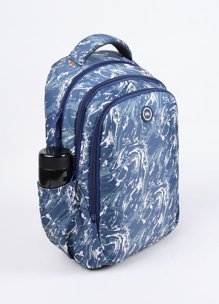 PB Pearlbags Archer 22L printed Laptop Backpack , 3 Compartments, Bottle Holder, Organizer, Premium Fabric, Water Resistant Anti Theft , School & College Bag for Boys and Girls, Office & Travel Bag for Men and Women