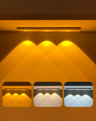 Motion Sensor LED Light Bar, 40cm Rechargeable, 3 Color Modes with Magnetic Install-Pack of 3 @ ₹1998 | Saver Deal ⚡