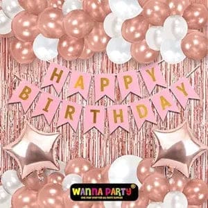 Happy Birthday Decoration For Girls - 49Pcs Birthday Decoration Items for Girl - Party and Festive Needs | Buy online on ZillyBuy
