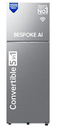 Samsung 419 L, 3 Star, Convertible 5-in-1, Digital Inverter, Frost Free Double Door, WiFi Enabled Bespoke AI Refrigerator (RT45DG6A4DSLHL, Ez Clean Steel)