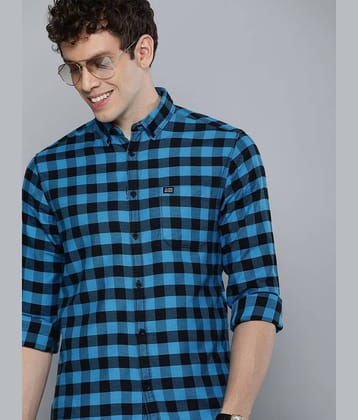 The Indian Garage Co Men White & Black Slim Fit Checked Casual Shirt