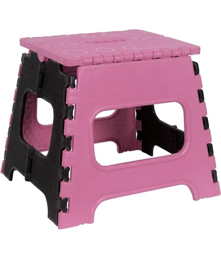 PrettyKraftys 12 Inches Super Strong Folding Step Stool for Adults and Kids, Kitchen Stools, Garden Step Stool Kitchen Stool -(Pack of 1),Pink