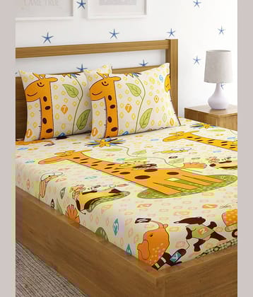 Home Sizzler Microfiber Double Bedsheet ( Yellow )