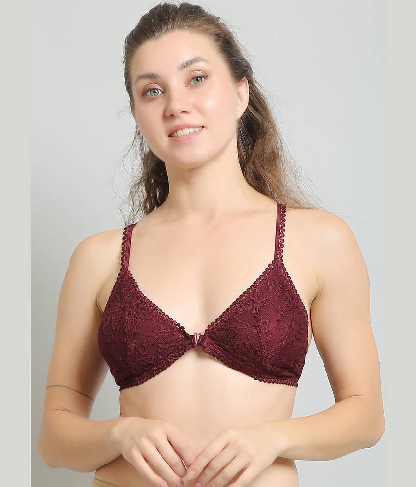 N-Gal Lycra Non Padded Women's Bralette Bra ( Black )