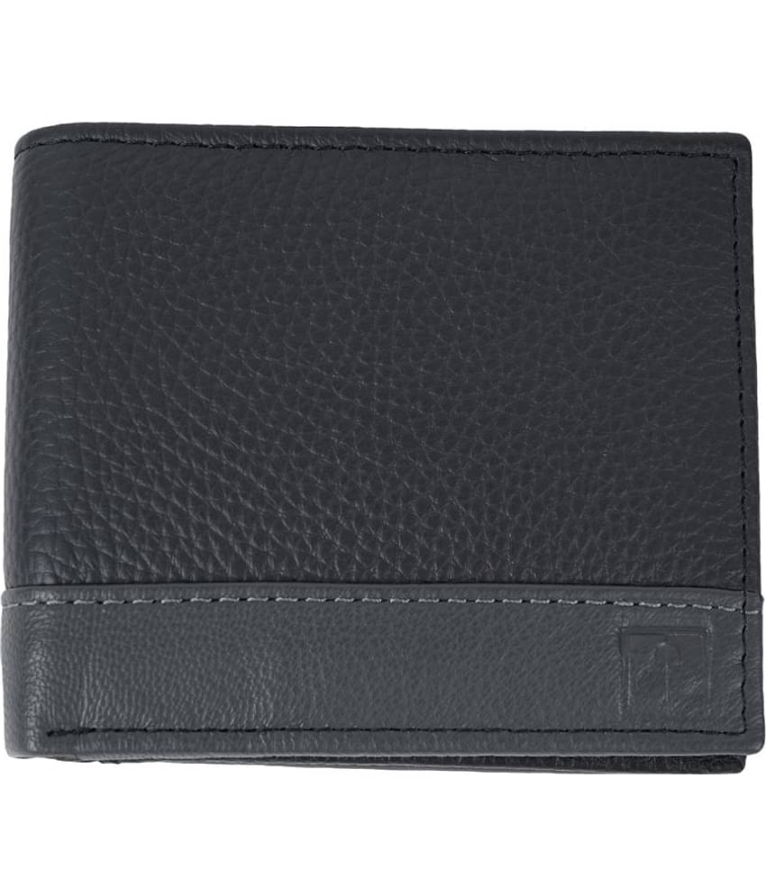 CIMONI Black Leather Men's Two Fold Wallet ( Pack of 1 )
