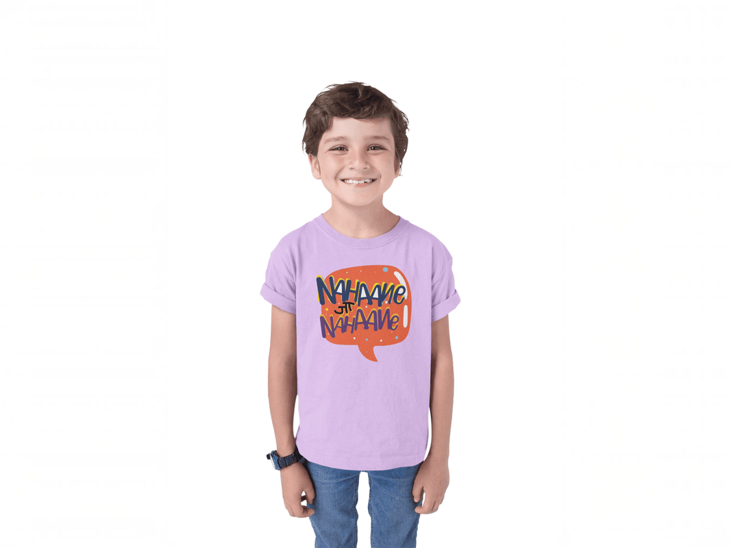 Taarak Mehta Ka Ooltah Chashmah| Kids Lavender Regular Fit Printed T-Shirts (NAHANE JA NAHANE)