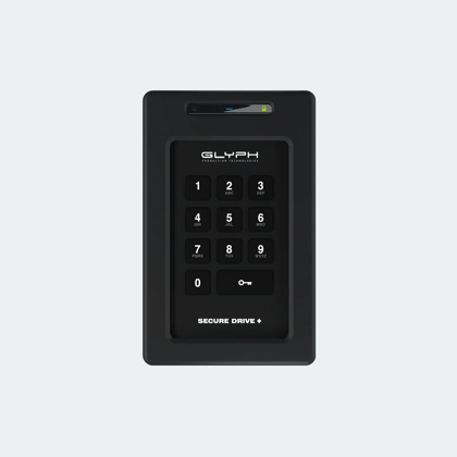 GLYPH Secure Drive with Keypad, 2TB Encrypted HDD Drive with Keypad