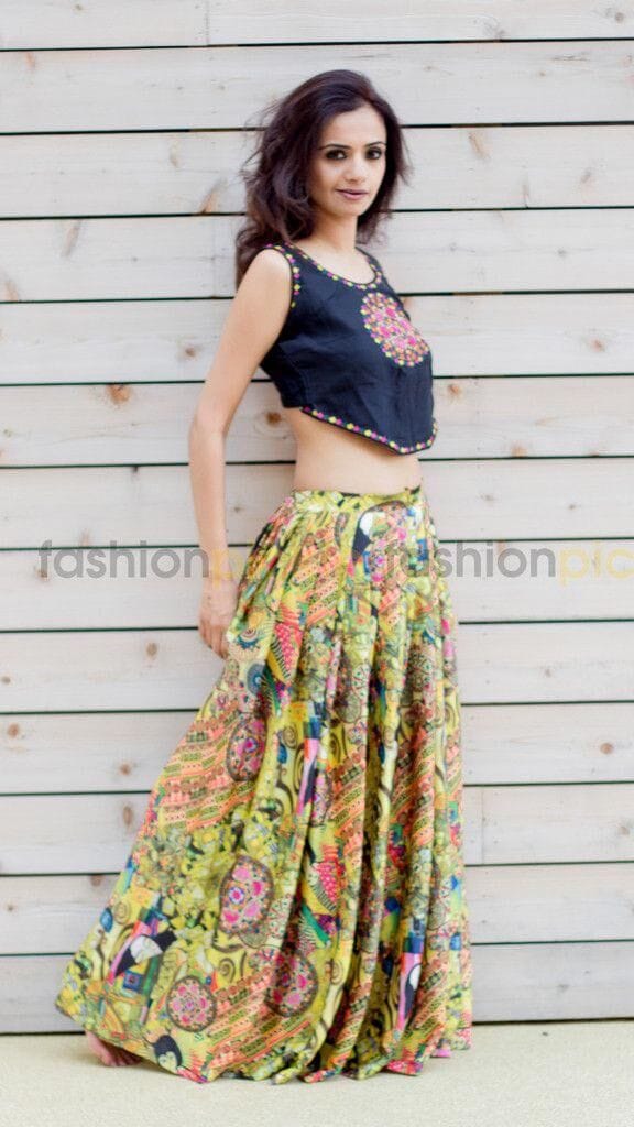 New Look Multi Color Embroidered Semi-stitched Party wear Lehenga Choli