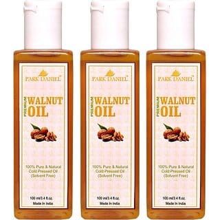 PARK DANIEL Organic Walnut oil- 100% Pure &amp; Undiluted Combo pack of 3 bottles of 100 ml(300 ml) (300 ml)