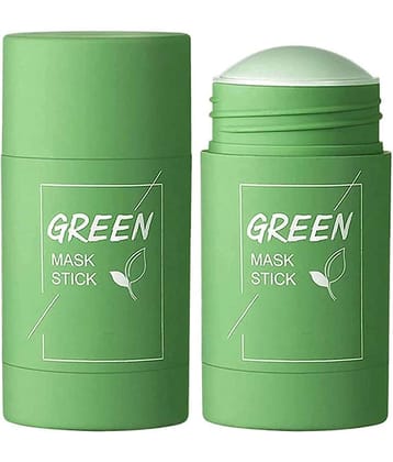 Lenon - Green Mask Stick, Green Tea Purifying Clay Stick mask, Detoxing & Toning Face Mask Stick, Facial Oil Control, Deep Cleansing Pores 40gm