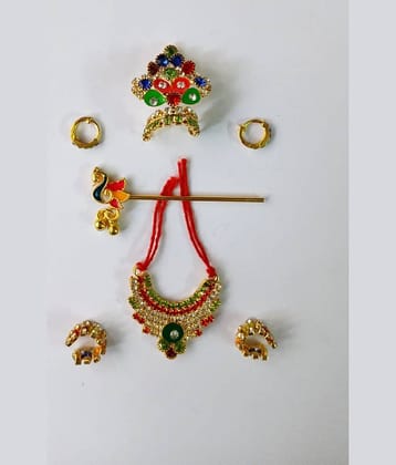 Cherry Tree Radha Krisha Multicolor Crystal Jewellery ( Pack of 5 )