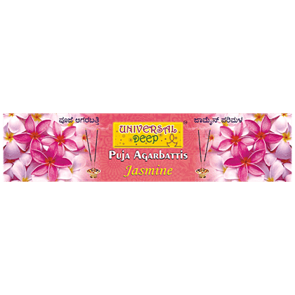 Universal Deep Puja Agarbattis Incense Sticks - Jasmine, 36 Sticks